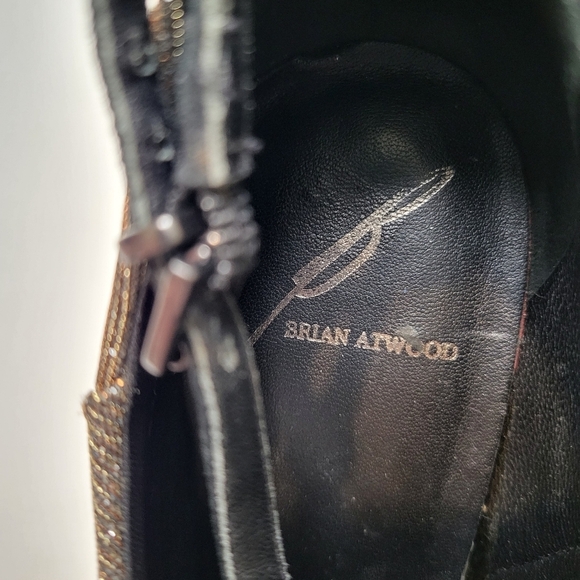 B Brian Atwood Fruitera ankle booties sparkly fabric ankle strap size 6.5 - Picture 9 of 12